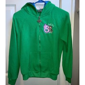 Bobby Jack vintage full zip green girls fleece hoodie.Size larger